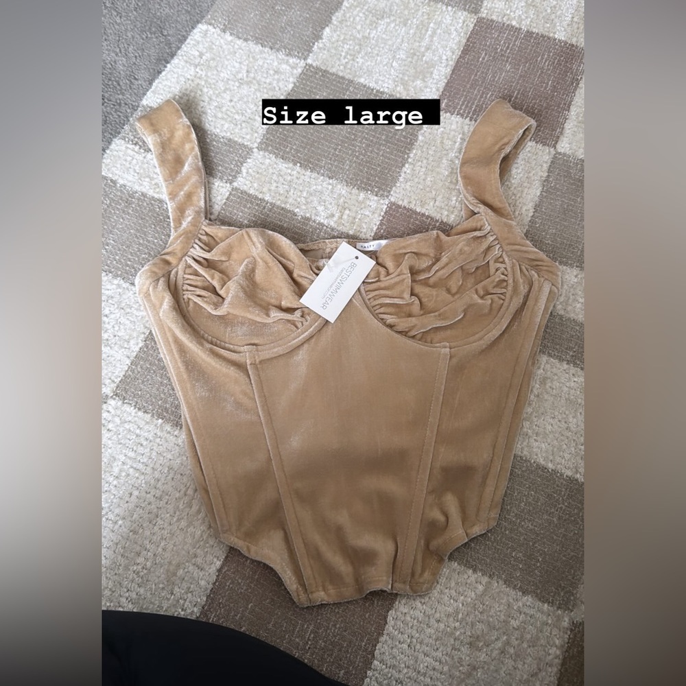 Velvet boned corset top